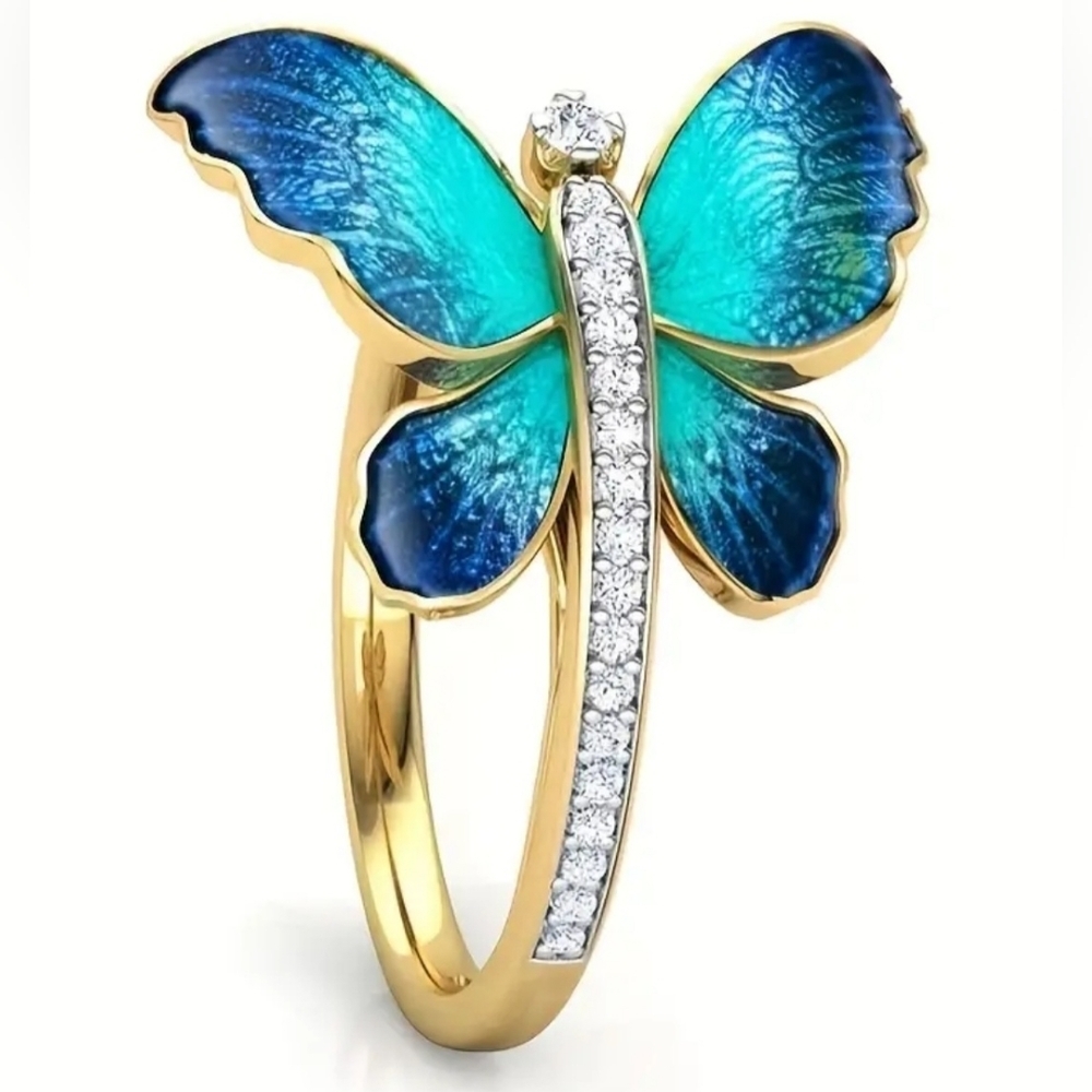 Butterfly Ring Gold Tone
